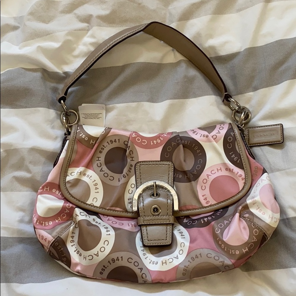 NWT Soho pink and brown Coach purse